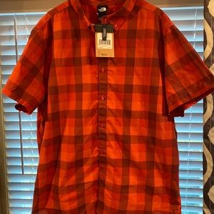 NWT Men's 2XL The North Face Monanock Button-Up Short Sleeve Shirt Red XXLARGE